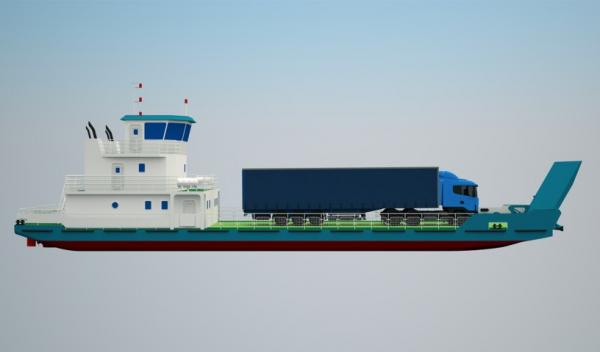 Баржа самходная, морская, с аппарелью — фото 2